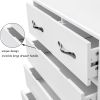 Six drawer side table-white