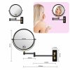 8-inch Wall Mounted Makeup Vanity Mirror, 1X / 10X Magnification Mirror, 360¬∞ Swivel with Extension Arm (Black&Gold)