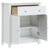 Bathroom Cabinet BERG White 27.4"x13.4"x31.5" Solid Wood Pine