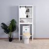 Over-the-Toilet Storage Cabinet; Space-Saving Bathroom Cabinet; with Adjustable Shelves and A Barn Door 27.16 x 9.06 x 67 inch