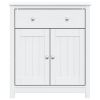 Bathroom Cabinet BERG White 27.4"x13.4"x31.5" Solid Wood Pine