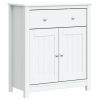 Bathroom Cabinet BERG White 27.4"x13.4"x31.5" Solid Wood Pine