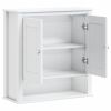 Bathroom Wall Cabinet BERG White 27.4"x10.6"x28.1" Solid Wood