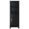 Bathroom Cabinet BERG Black 15.7"x13.4"x43.3" Solid Wood Pine