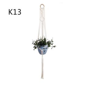 Flower Pot Net Bag Beige Cotton Rope Indoor Plant Hanger Hanging Basket Sling (Option: 41Style)