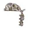 Golden Resin Elephant Sculpture Collectible Figurines Animal Ornaments Cute Bling Elephant Book Decor Presents Antique Gifts