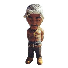 Gift for Hip Hop Lover Figurines Alkyne Legend Commemorative Resin Figurines Ornament Handmade The Late Rap Music Star Sculpture (Color: C)