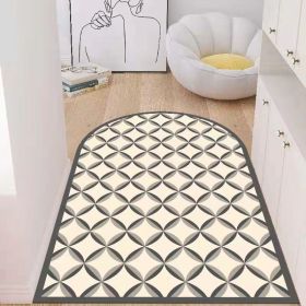 Simple Geometric Home Entrance Floor Mat Crystal Velvet Absorbent Non-slip Arched Rectangle Carpet Home Decoration Foot Mat Semi-circle Door Mat (Main Color: 04 Arched, size: 80*120cm)