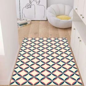 Simple Geometric Home Entrance Floor Mat Crystal Velvet Absorbent Non-slip Arched Rectangle Carpet Home Decoration Foot Mat Semi-circle Door Mat (Main Color: 06 Rectangle, size: 40*60cm)