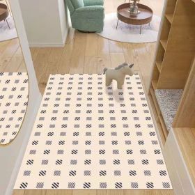 Simple Geometric Home Entrance Floor Mat Crystal Velvet Absorbent Non-slip Arched Rectangle Carpet Home Decoration Foot Mat Semi-circle Door Mat (Main Color: 07 Rectangle, size: 40*60cm)