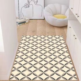 Simple Geometric Home Entrance Floor Mat Crystal Velvet Absorbent Non-slip Arched Rectangle Carpet Home Decoration Foot Mat Semi-circle Door Mat (Main Color: 04 Rectangle, size: 40*60cm)