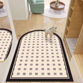 Simple Geometric Home Entrance Floor Mat Crystal Velvet Absorbent Non-slip Arched Rectangle Carpet Home Decoration Foot Mat Semi-circle Door Mat (Main Color: 07 Arched, size: 80*120cm)