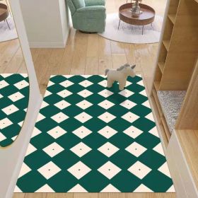 Simple Geometric Home Entrance Floor Mat Crystal Velvet Absorbent Non-slip Arched Rectangle Carpet Home Decoration Foot Mat Semi-circle Door Mat (Main Color: 01 Rectangle, size: 100*120cm)