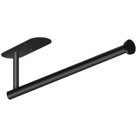 Paper Towel Holder Under Cabinet, Adhesive Stailess Steel Paper Towel Rolls Holder Wall Mount for Kitchen Bathroom (Color: Black)