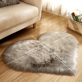 1pc Heart-Shaped Faux Sheepskin Area Rug - Soft and Plush Carpet for Home, Bedroom, Nursery, and Kid's Room - Perfect for Home Decor and Comfort (Color: Grey, size: 15.75*19.69inch)