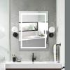 32*24 LED Lighted Bathroom Wall Mounted Mirror with High Lumen+Anti-Fog Separately Control+Dimmer Function