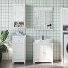 3 Piece Bathroom Furniture Set BERG White Solid Wood Pine