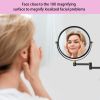 8-inch Wall Mounted Makeup Vanity Mirror, 1X / 10X Magnification Mirror, 360¬∞ Swivel with Extension Arm