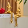 Abstract Golden Sculpture &amp; Figurines for Interior Resin Figure Statue Modern Home Decor Desk Accessories Nordic Room Decoration