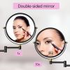 8-inch Wall Mounted Makeup Vanity Mirror, 1X / 10X Magnification Mirror, 360¬∞ Swivel with Extension Arm