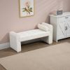 COOLMORE Modern Ottoman Bench, Bed stool made of loop gauze, End Bed Bench, Footrest for Bedroom, Living Room, End of Bed, Hallway