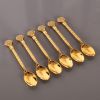 6pcs Gold Alloy Spoon Display Stand Kitchen Dessert Coffee Mixing Tableware Spoon Holder Swan Storage Box Wedding Gift Decorate