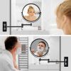 8-inch Wall Mounted Makeup Vanity Mirror, 1X / 10X Magnification Mirror, 360¬∞ Swivel with Extension Arm