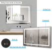 32*24 LED Lighted Bathroom Wall Mounted Mirror with High Lumen+Anti-Fog Separately Control+Dimmer Function