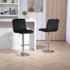 COOLMORE Bar Stools with Back and Footrest Counter Height Dining Chairs 2PC/SET