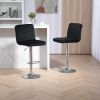 COOLMORE Bar Stools with Back and Footrest Counter Height Dining Chairs 2PC/SET