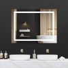 32*24 LED Lighted Bathroom Wall Mounted Mirror with High Lumen+Anti-Fog Separately Control+Dimmer Function