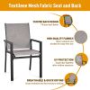 MEOOEM Patio Dining Set  Outdoor Furniture Bistro Metal Table Side Table and Metal Stackable Chairs;  Black