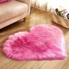 1pc Heart-Shaped Faux Sheepskin Area Rug - Soft and Plush Carpet for Home, Bedroom, Nursery, and Kid's Room - Perfect for Home Decor and Comfort