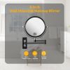 8-inch Wall Mounted Makeup Vanity Mirror, 1X / 10X Magnification Mirror, 360¬∞ Swivel with Extension Arm