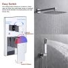 Shower System Shower Faucet Combo Set Wall Mounted with 10" Rainfall Shower Head and handheld shower faucet, Chrome Finish with Brass Valve Rough-In