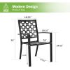 MEOOEM Patio Dining Set Outdoor Metal Square Bistro Side/End Table and Stackable Patio Dining Chairs;  Black